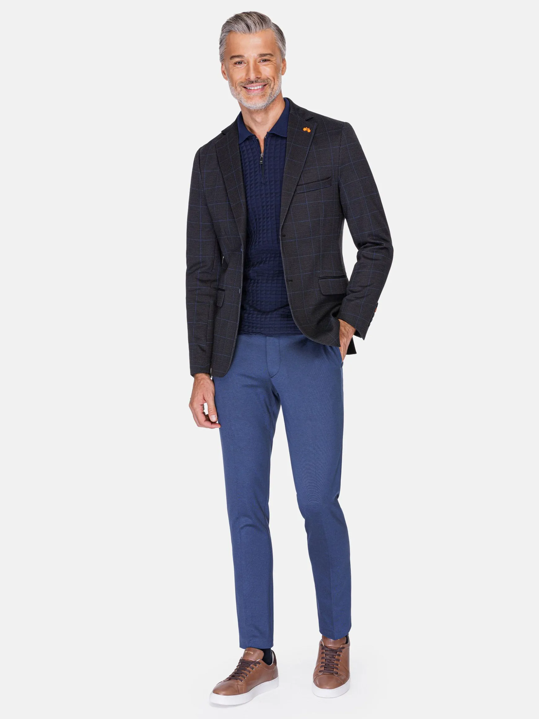 WAM DENIM Pakken & Maatwerk*Archer Checkered Indigo Navy Colbert