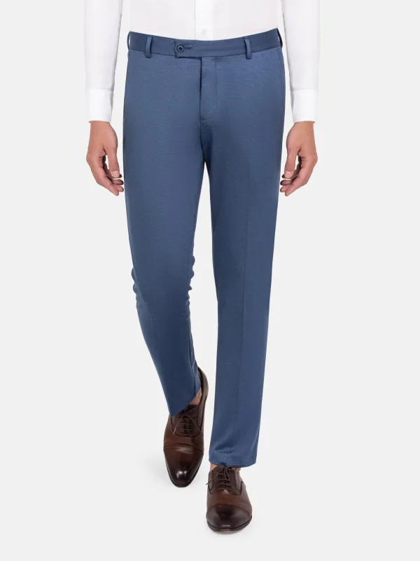 WAM DENIM Pakken & Maatwerk*Archer Slim Fit Plain Indigo Navy Pantalon