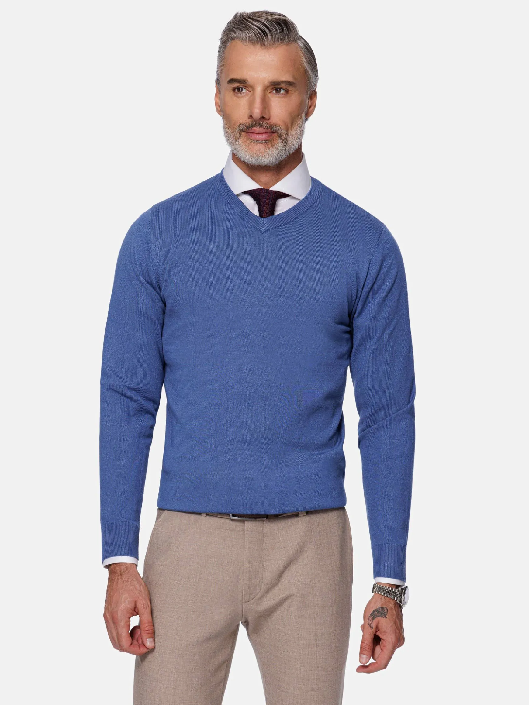 WAM DENIM Truien & Pullovers*Athens V-Neck Royal Blue Pullover