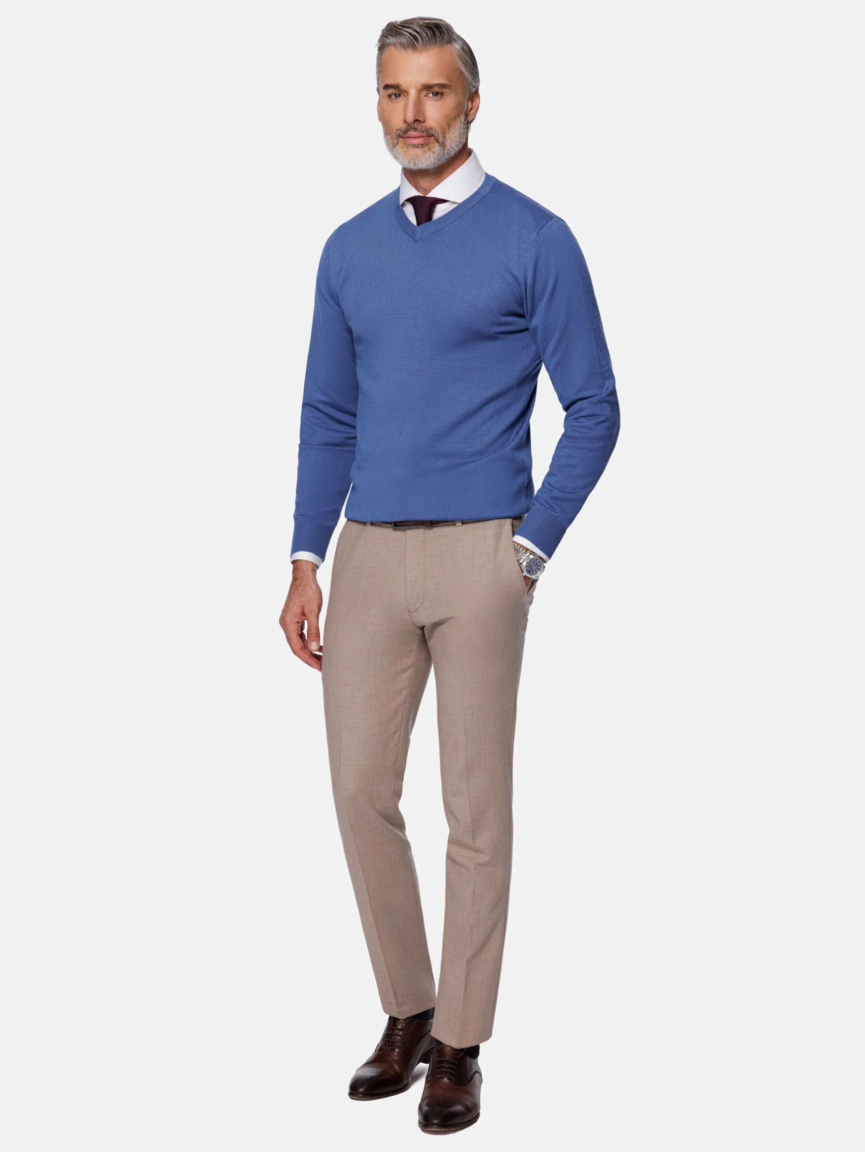 WAM DENIM Truien & Pullovers*Athens V-Neck Royal Blue Pullover