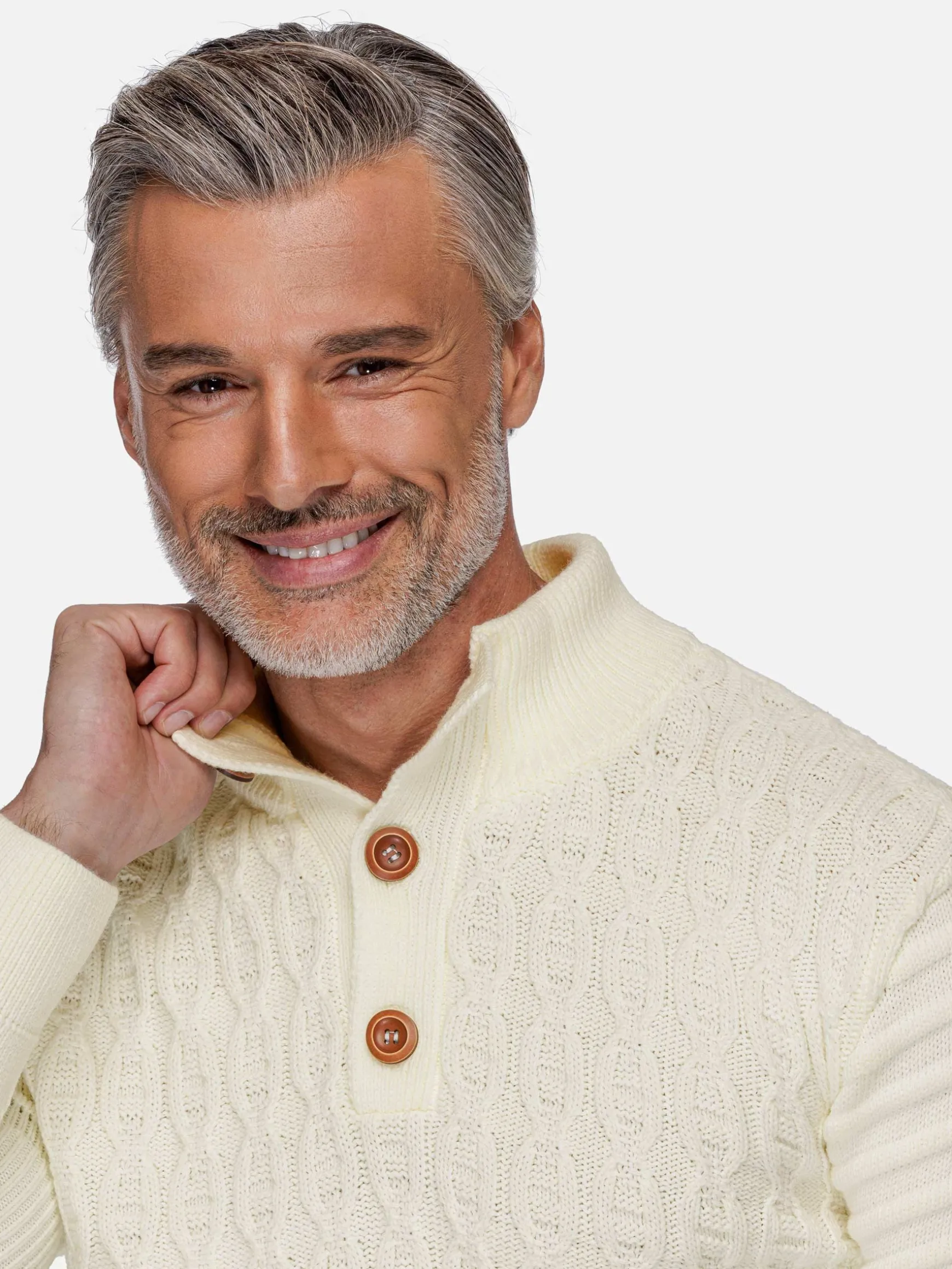 WAM DENIM Truien & Pullovers*Avon Off White Pattern Truien