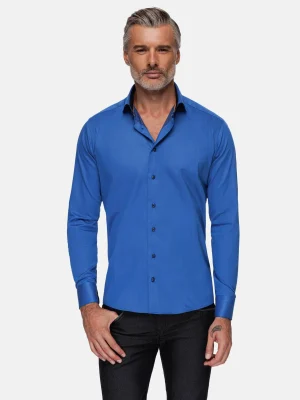 WAM DENIM Overhemd Lange Mouwen*Beaufort Royal Blue Business Overhemd