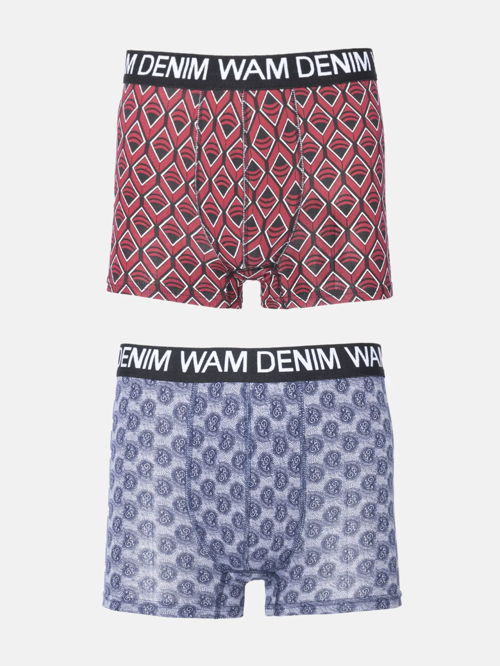 WAM DENIM Boxers*Boxer 73006 Mabou Grey Dark Red