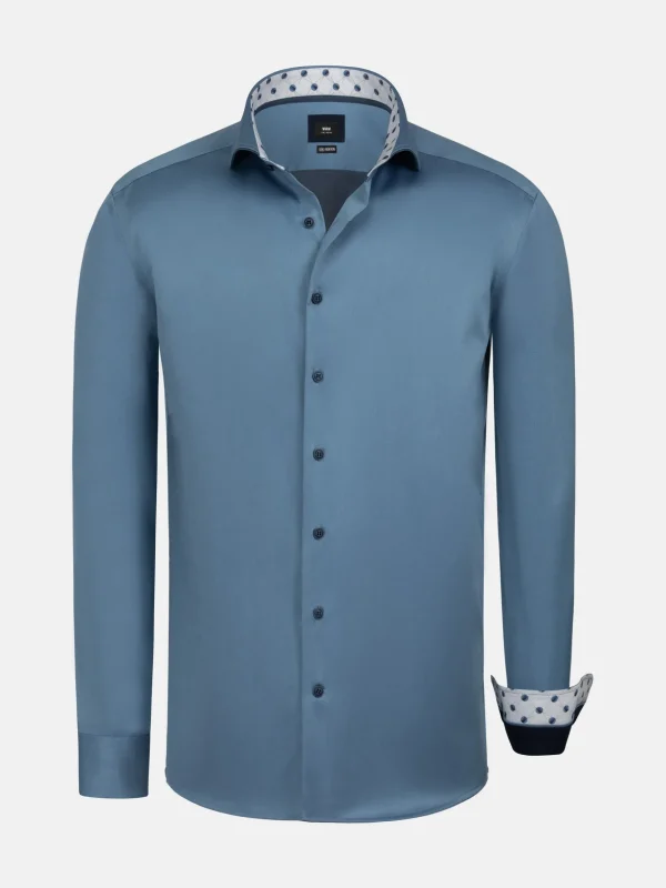 WAM DENIM Overhemd Lange Mouwen*Caesar Light Indigo Overhemd