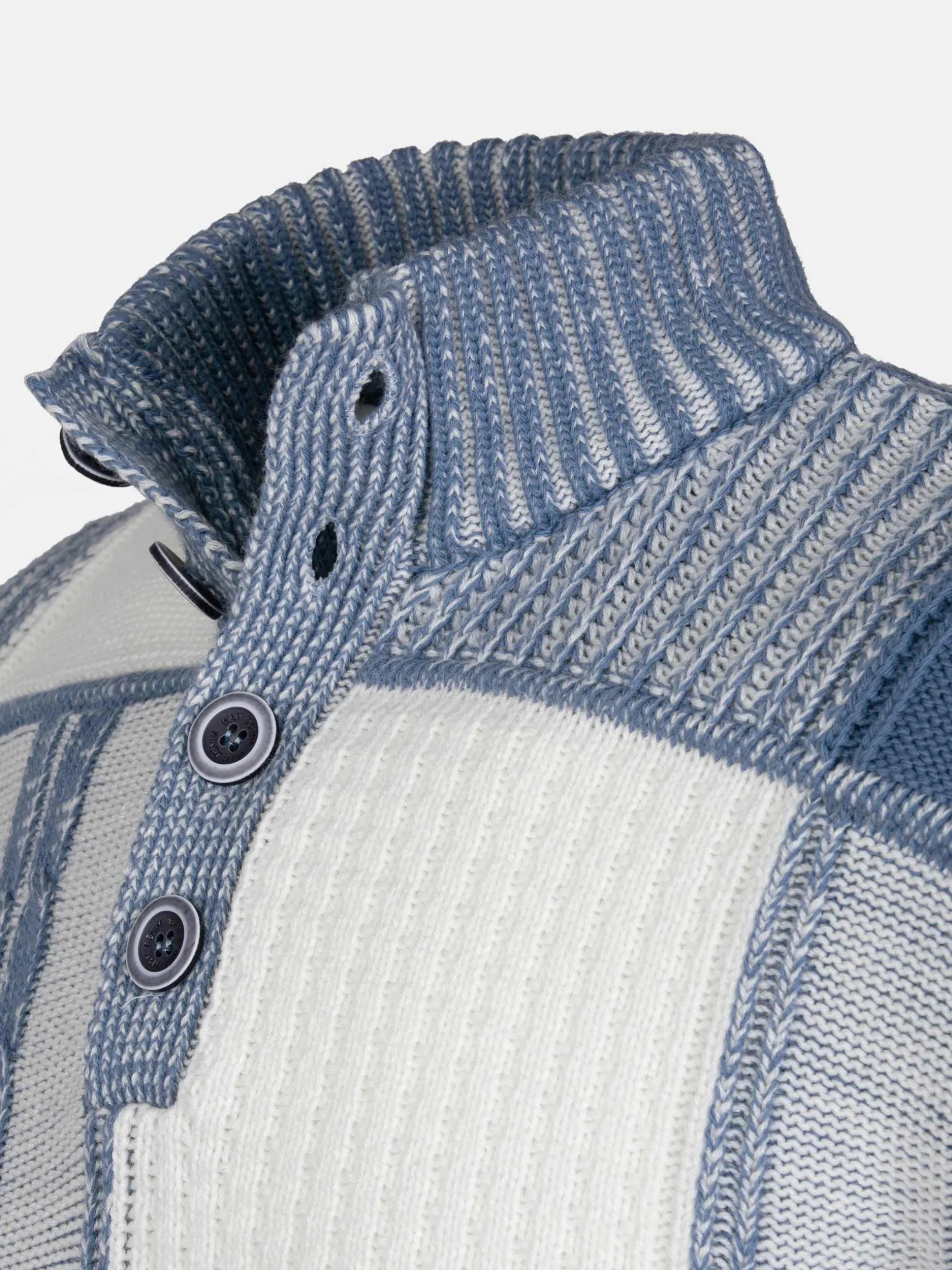 WAM DENIM Truien & Pullovers*Cambridge Pattern Blue White Truien