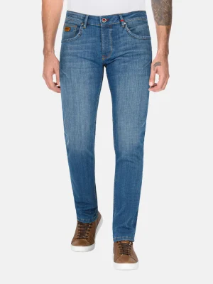 WAM DENIM Jeans*Carinal Mini Check Slim Fit Navy Jeans