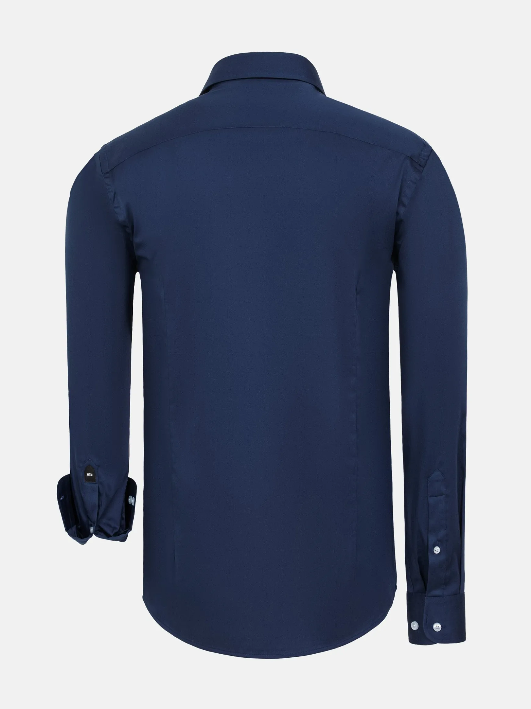 WAM DENIM Overhemd Lange Mouwen*Catalina Navy Solid Overhemd Lange Mouw