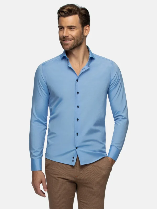 WAM DENIM Overhemd Lange Mouwen*Cruise Light Blue Business Overhemd