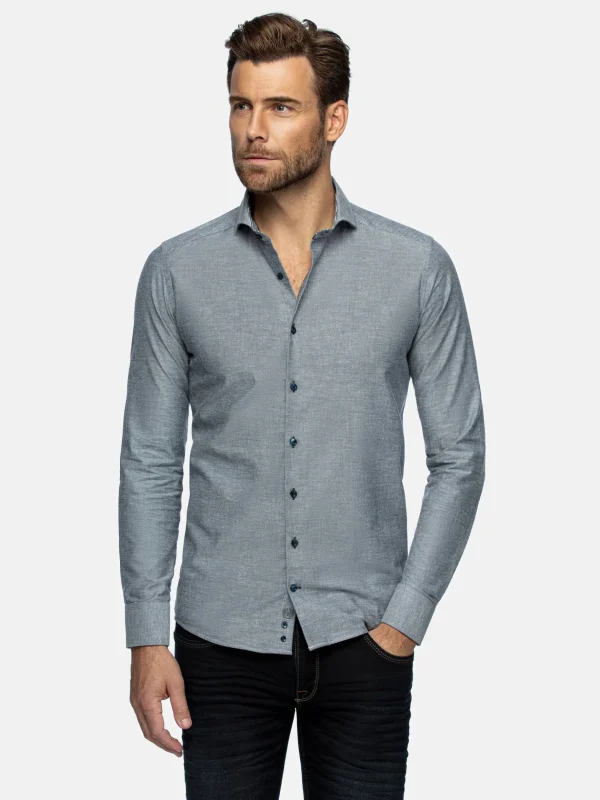 WAM DENIM Overhemd Lange Mouwen*Cruise Navy Long Sleeve Business Overhemd