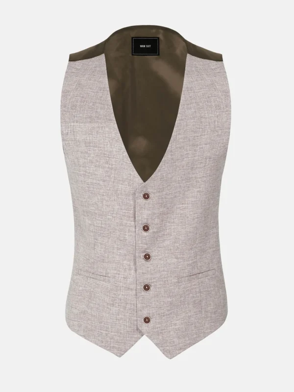 WAM DENIM Pakken & Maatwerk*Cullen Beige Suit Gilet