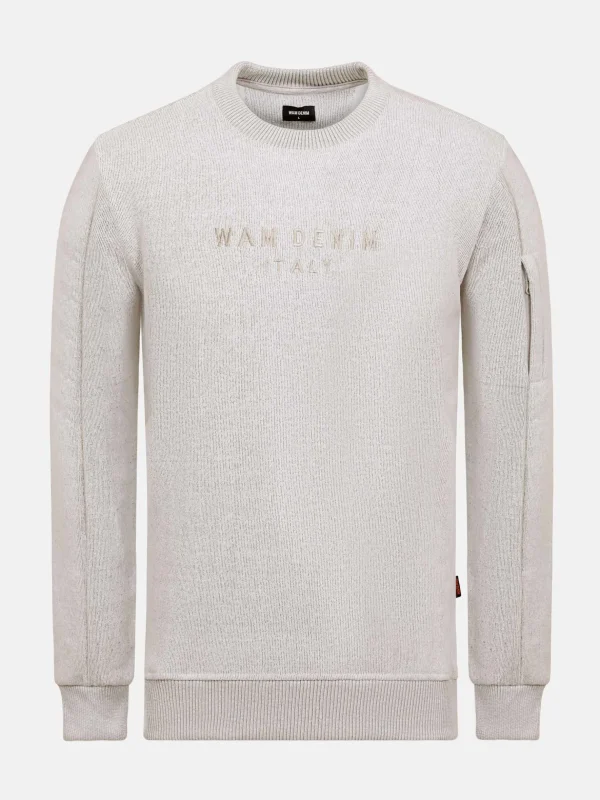 WAM DENIM Sweaters & Vesten*Dane Crew Neck Light Beige Sweater