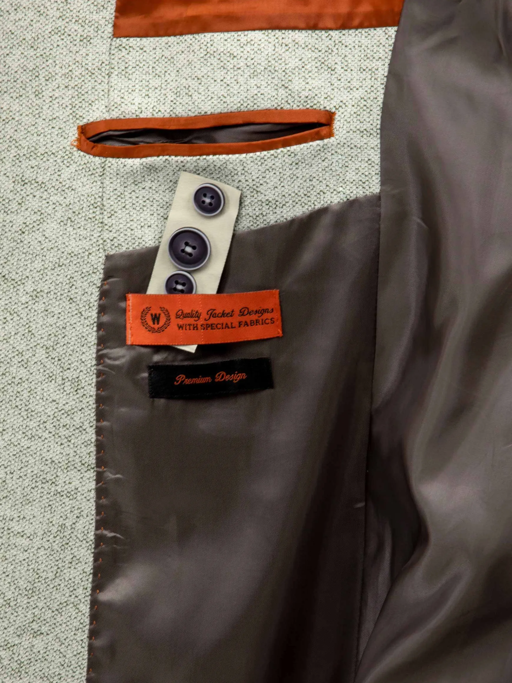 WAM DENIM Pakken & Maatwerk*Darren Single Breast Green White Colbert