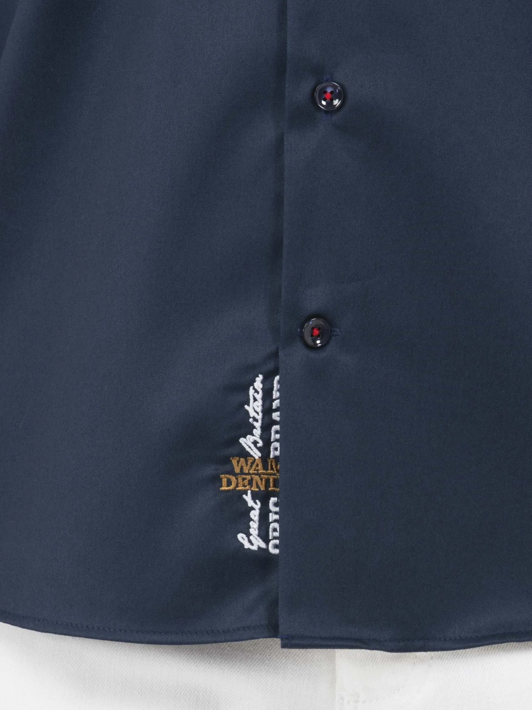 WAM DENIM Overhemd Korte Mouwen*Emble Navy Overhemd Korte Mouw