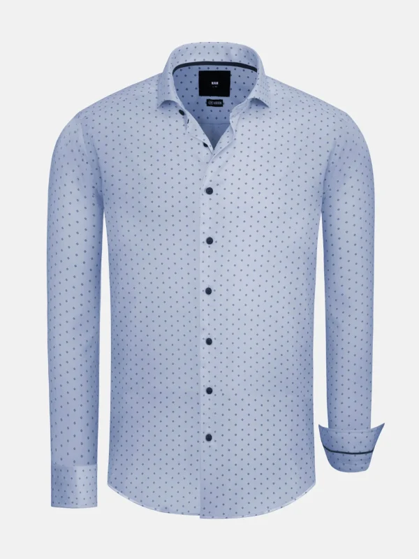 WAM DENIM Overhemd Lange Mouwen*Emiliano Slim Fit Blue Overhemd Lange Mouw