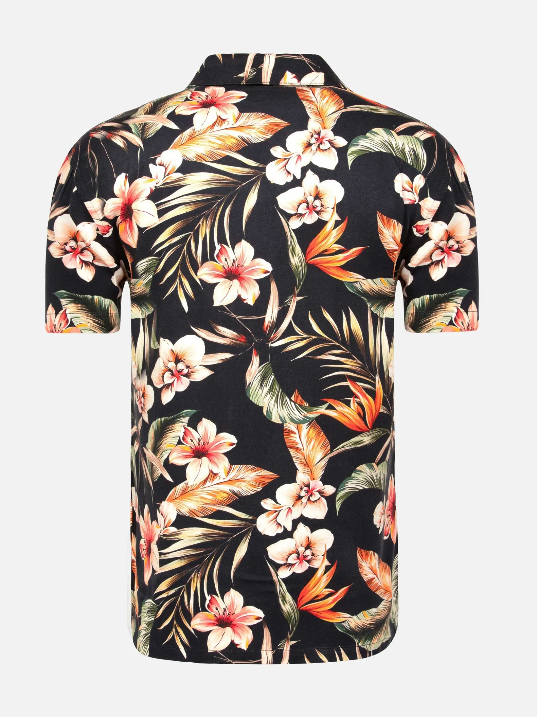 WAM DENIM Overhemd Korte Mouwen*Ethan Floral Black Overhemd