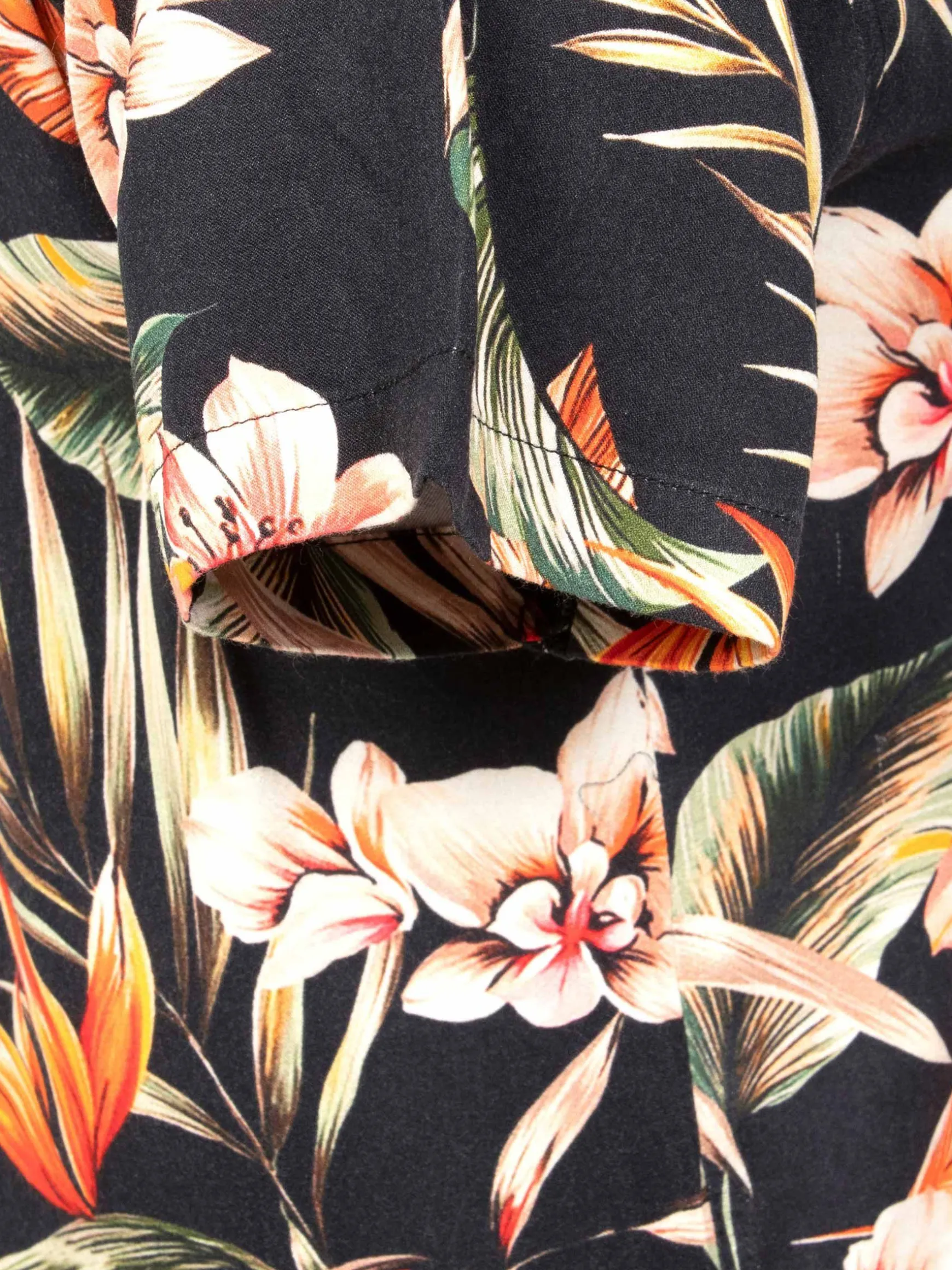 WAM DENIM Overhemd Korte Mouwen*Ethan Floral Black Overhemd