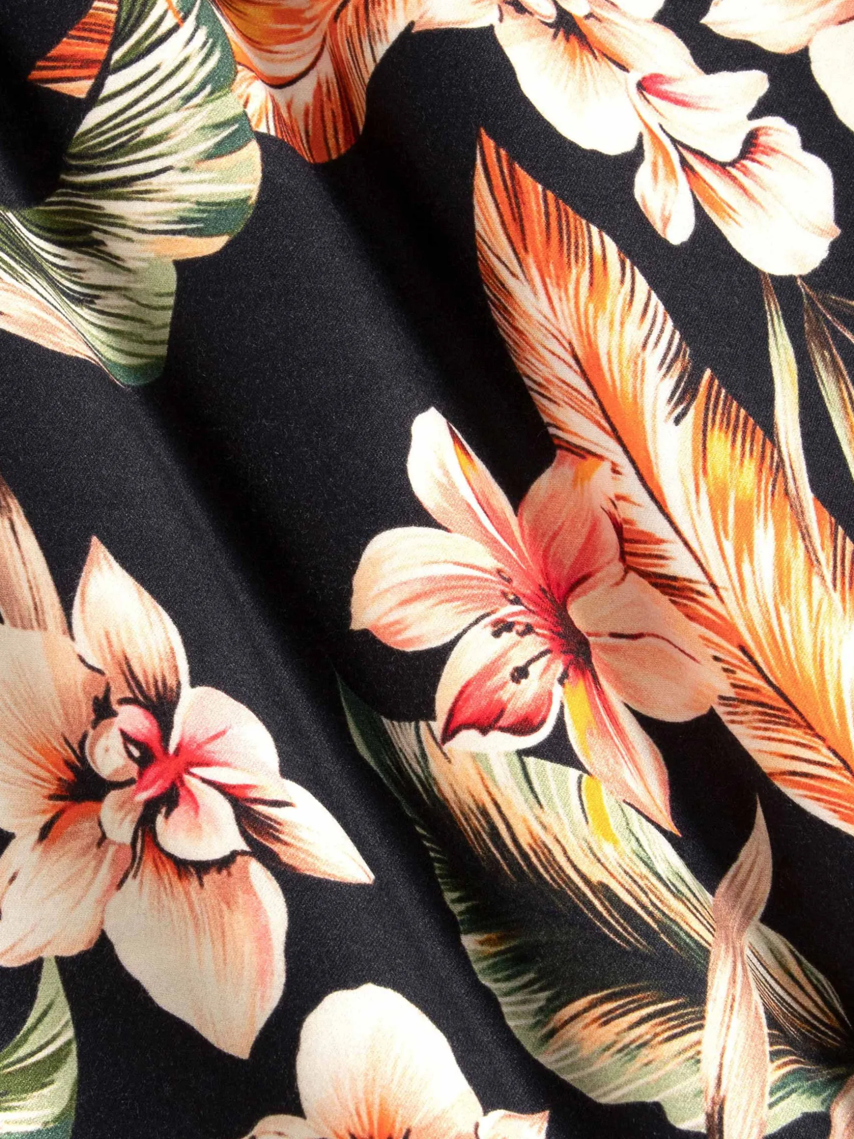 WAM DENIM Overhemd Korte Mouwen*Ethan Floral Black Overhemd