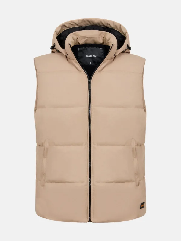 WAM DENIM Bodywarmer*Finlay Hoodie Beig Body Warmer