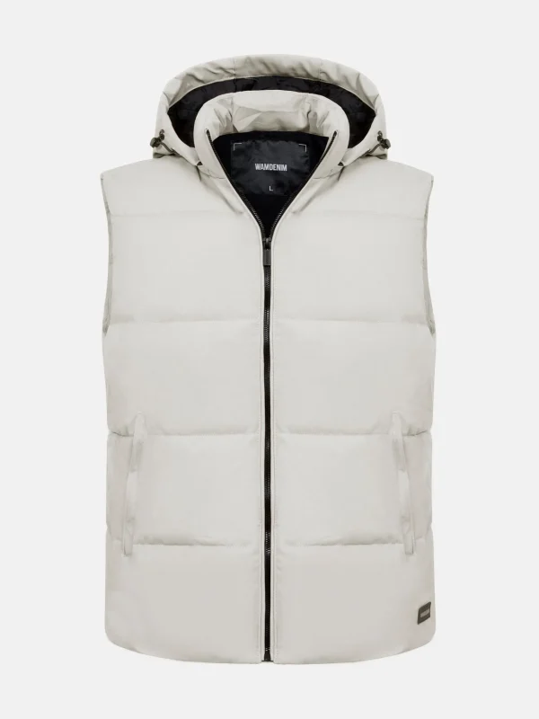 WAM DENIM Bodywarmer*Finlay Hoodie Light Grey Body Warmer