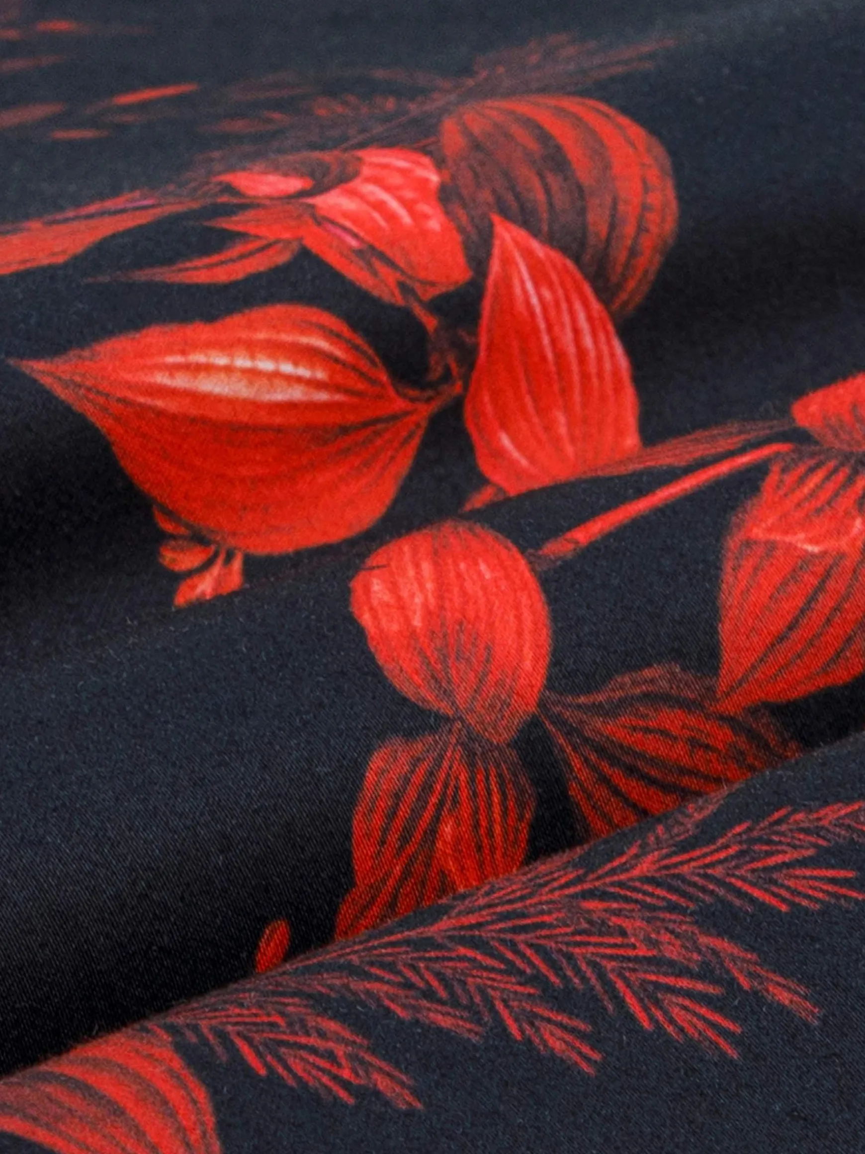 WAM DENIM Overhemd Lange Mouwen*Florence Red Floral Black Overhemd Lange Mouw