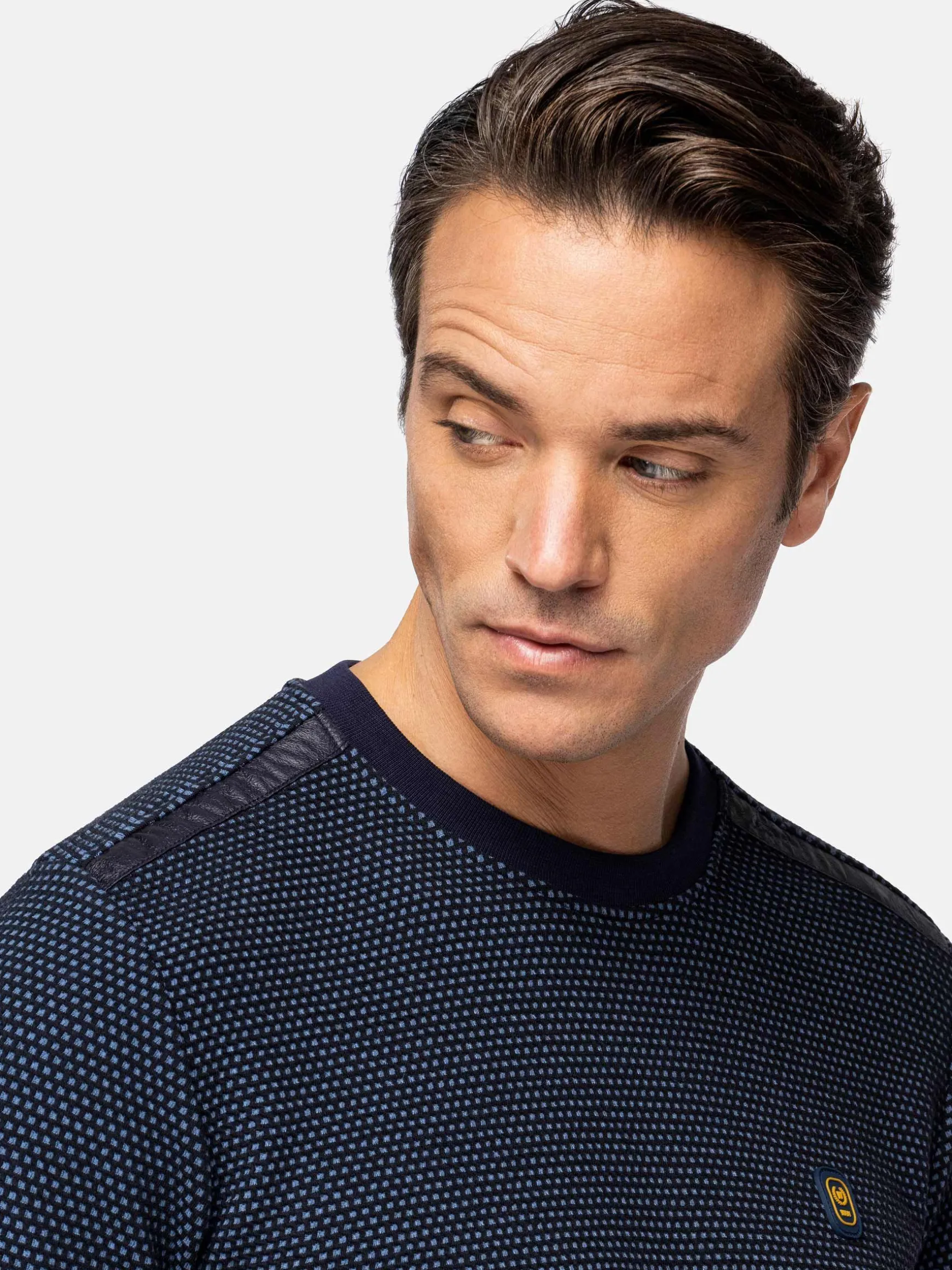 WAM DENIM Sweaters & Vesten*Foyel Crew Neck Navy Sweater