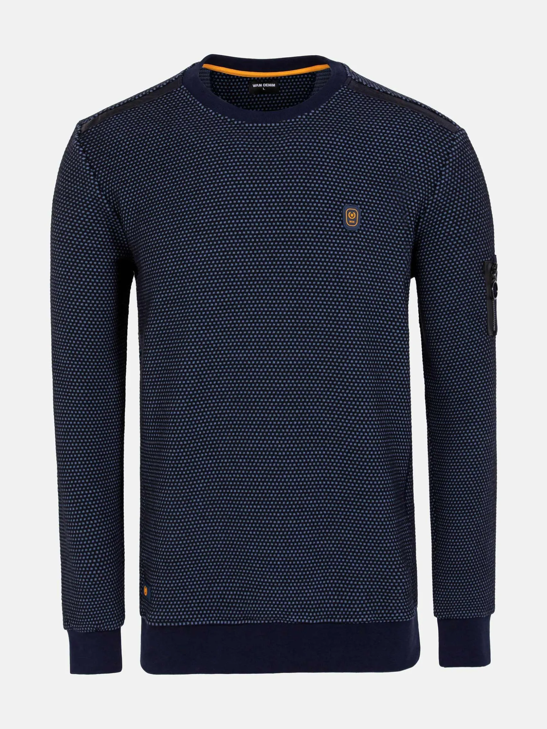 WAM DENIM Sweaters & Vesten*Foyel Crew Neck Navy Sweater