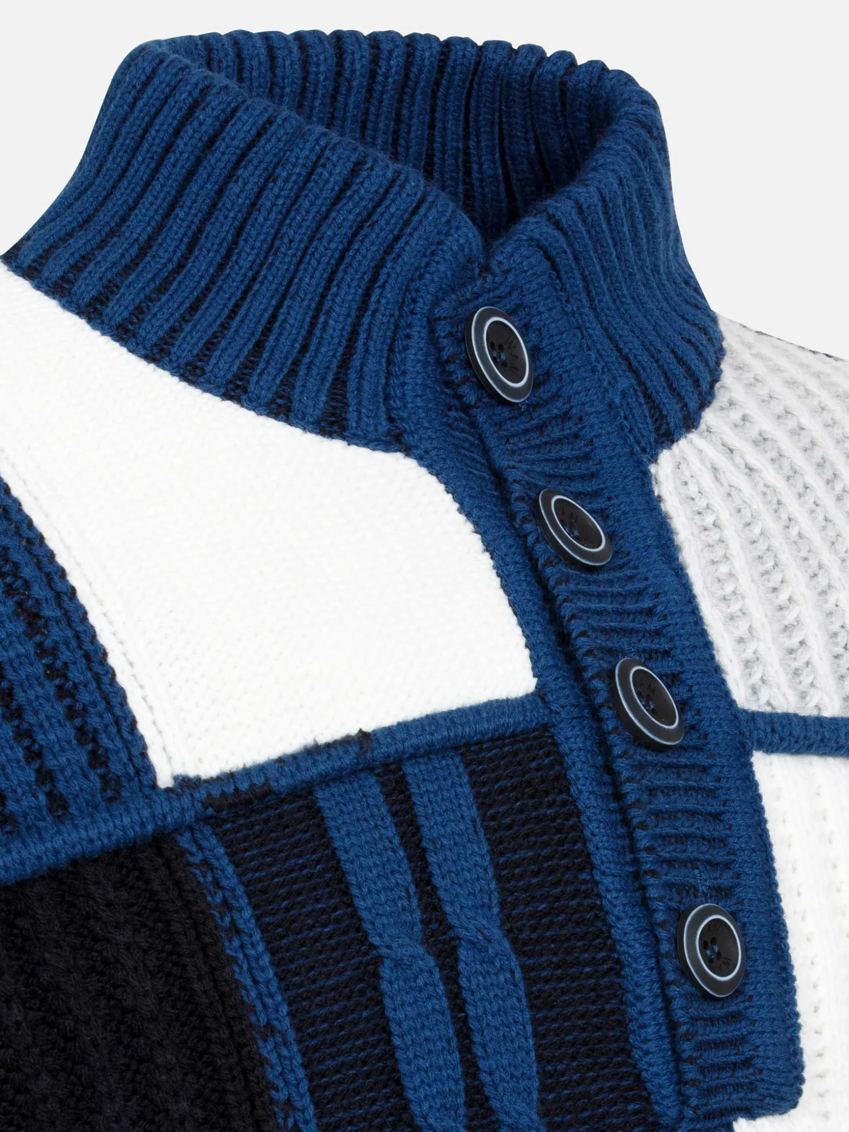 WAM DENIM Truien & Pullovers*Frank Knit Pattern Indigo Navy Truein