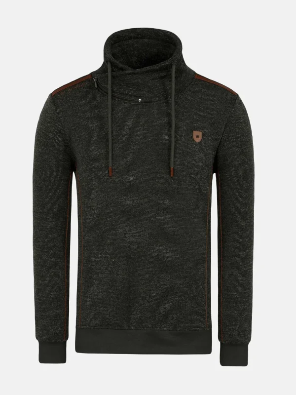 WAM DENIM Sweaters & Vesten*Galahad Mock Neck Khaki Sweater