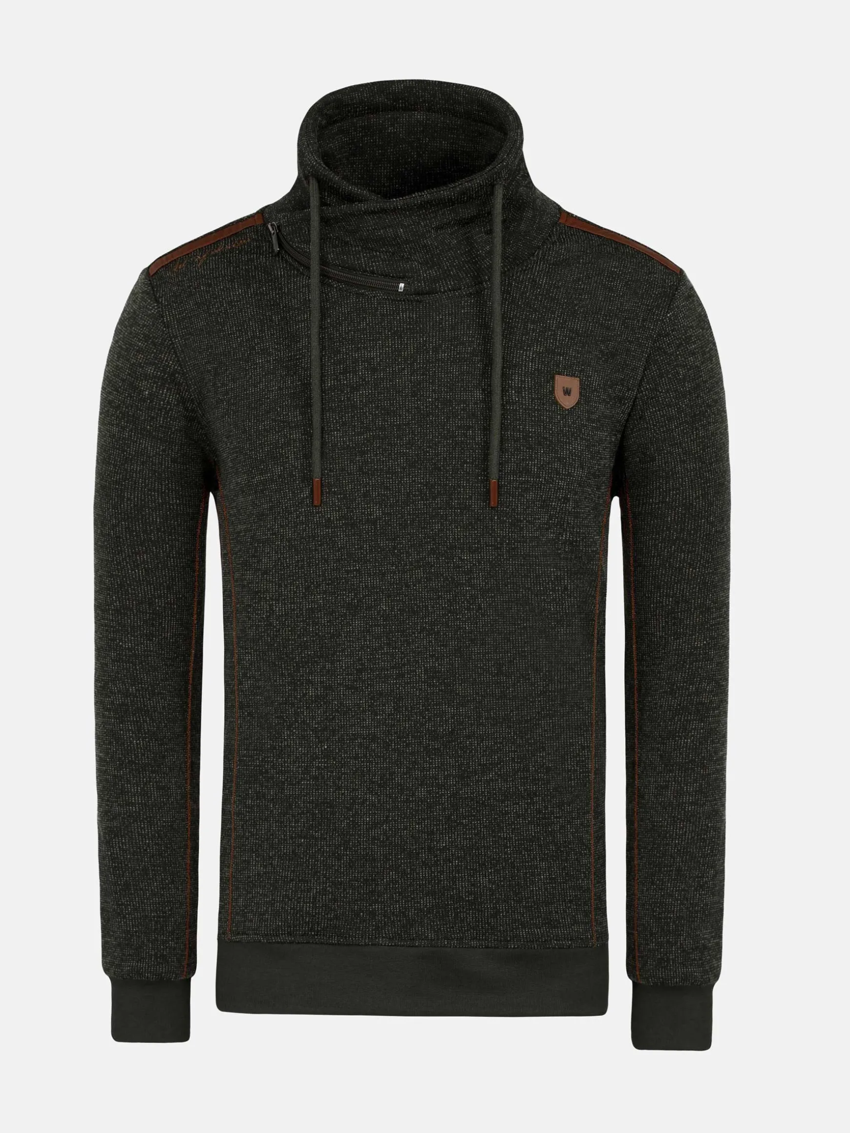 WAM DENIM Sweaters & Vesten*Galahad Mock Neck Khaki Sweater