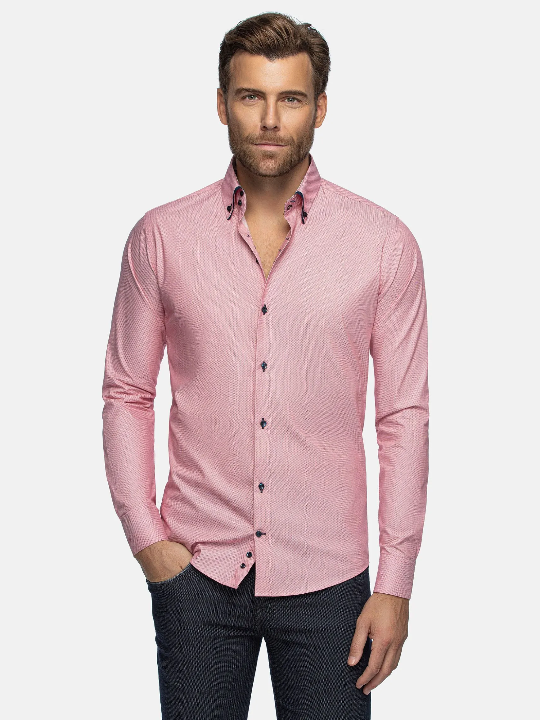 WAM DENIM Overhemd Lange Mouwen*Grace Fuchsia Overhemd Lange Mouw