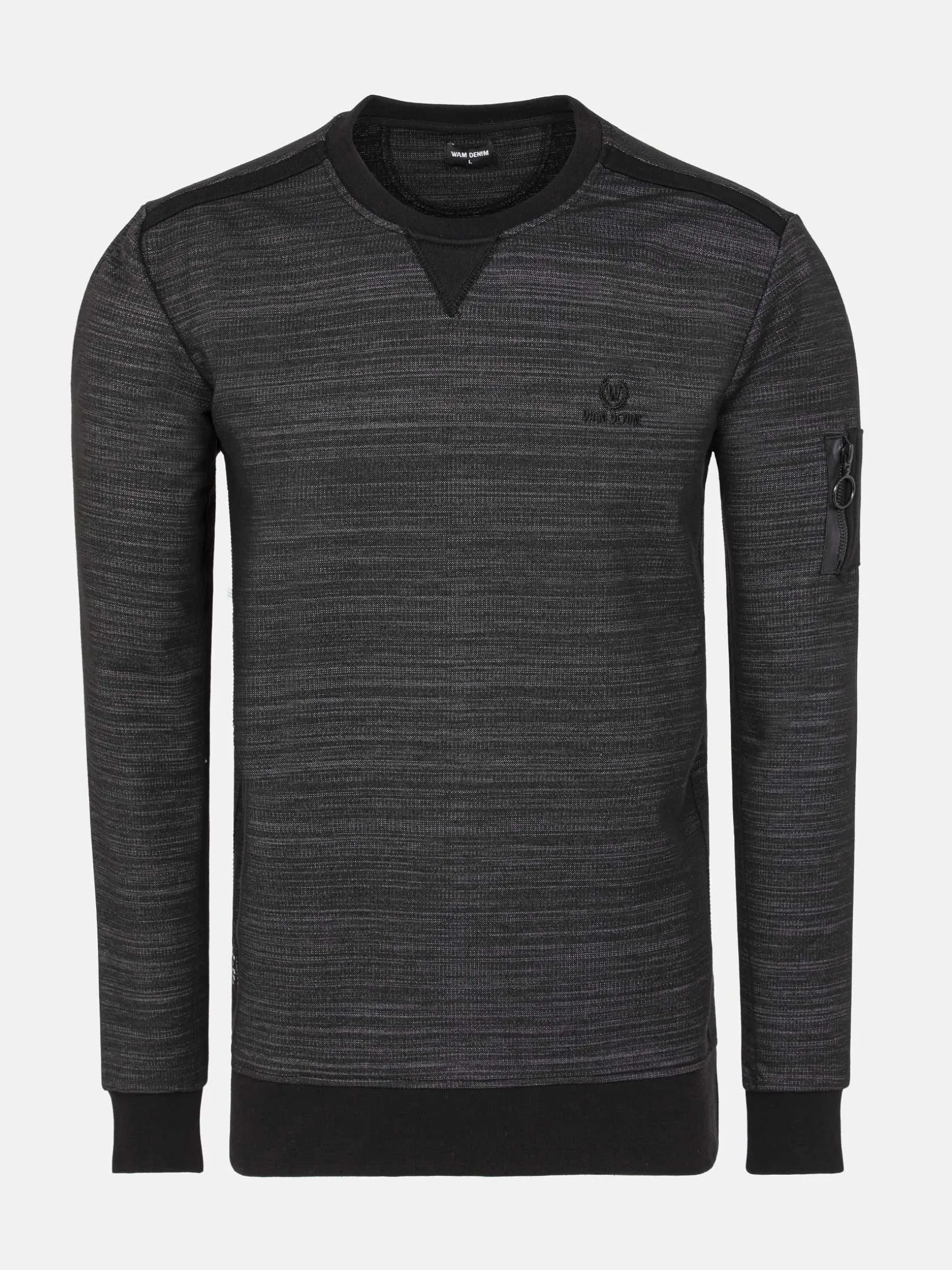 WAM DENIM Sweaters & Vesten*Grande Crew Neck Black Sweater