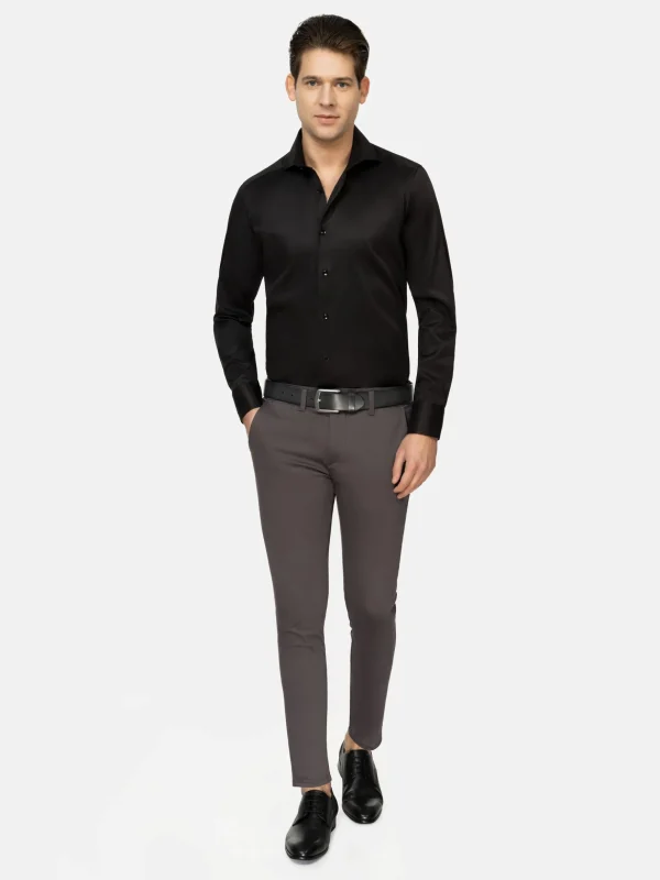 WAM DENIM Overhemd Lange Mouwen*Harvery Specter Black Long Sleeve Overhemd