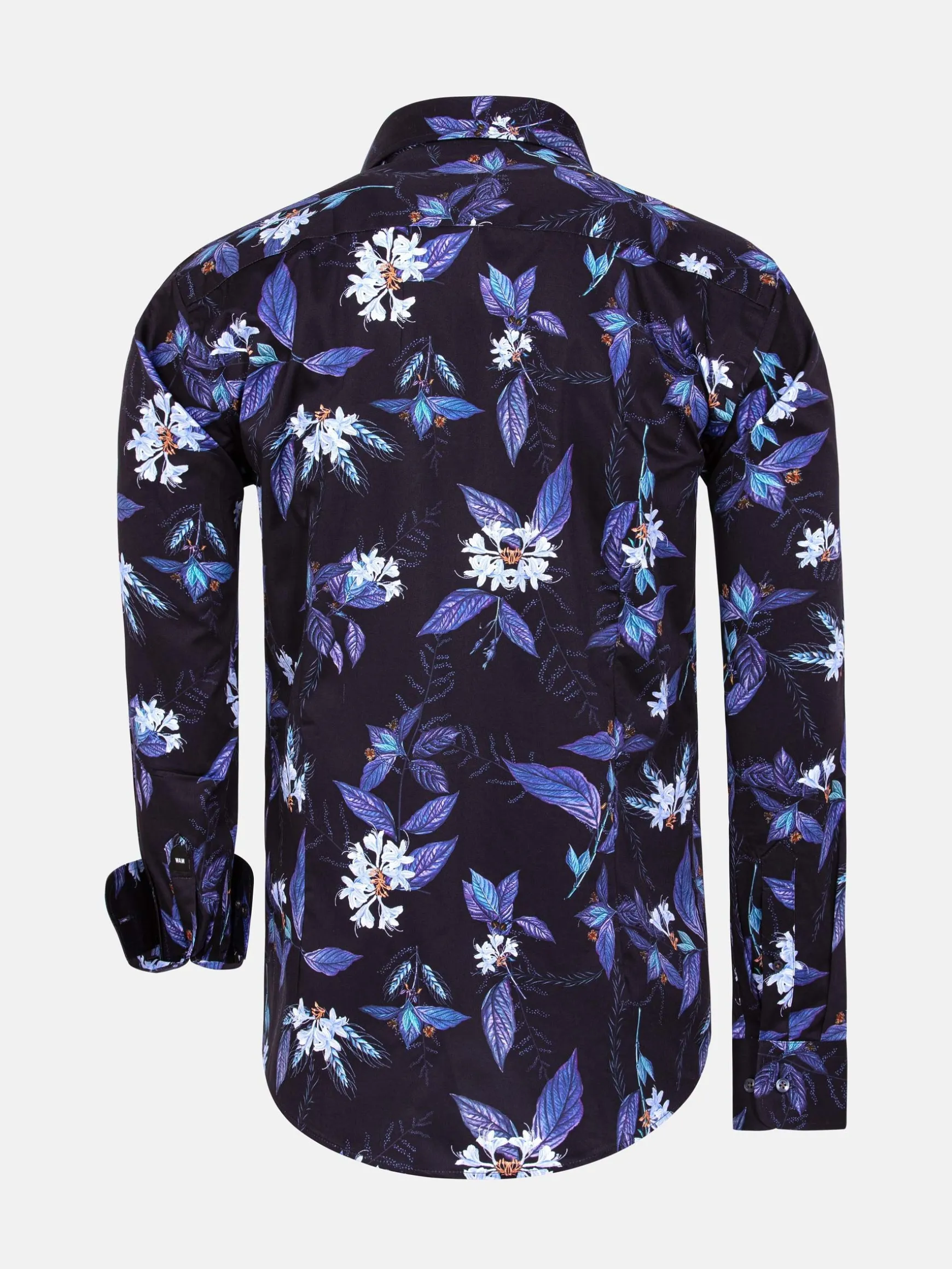 WAM DENIM Overhemd Lange Mouwen*Havana Navy Floral Print Overhemd Lange Mouw