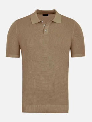 WAM DENIM Polo's*Henry Pique Knit Brown Polo