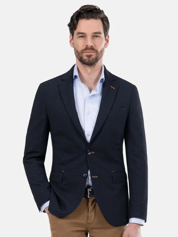 WAM DENIM Colberts & Blazers*Italy Stretch Poly Light Indigo Colbert