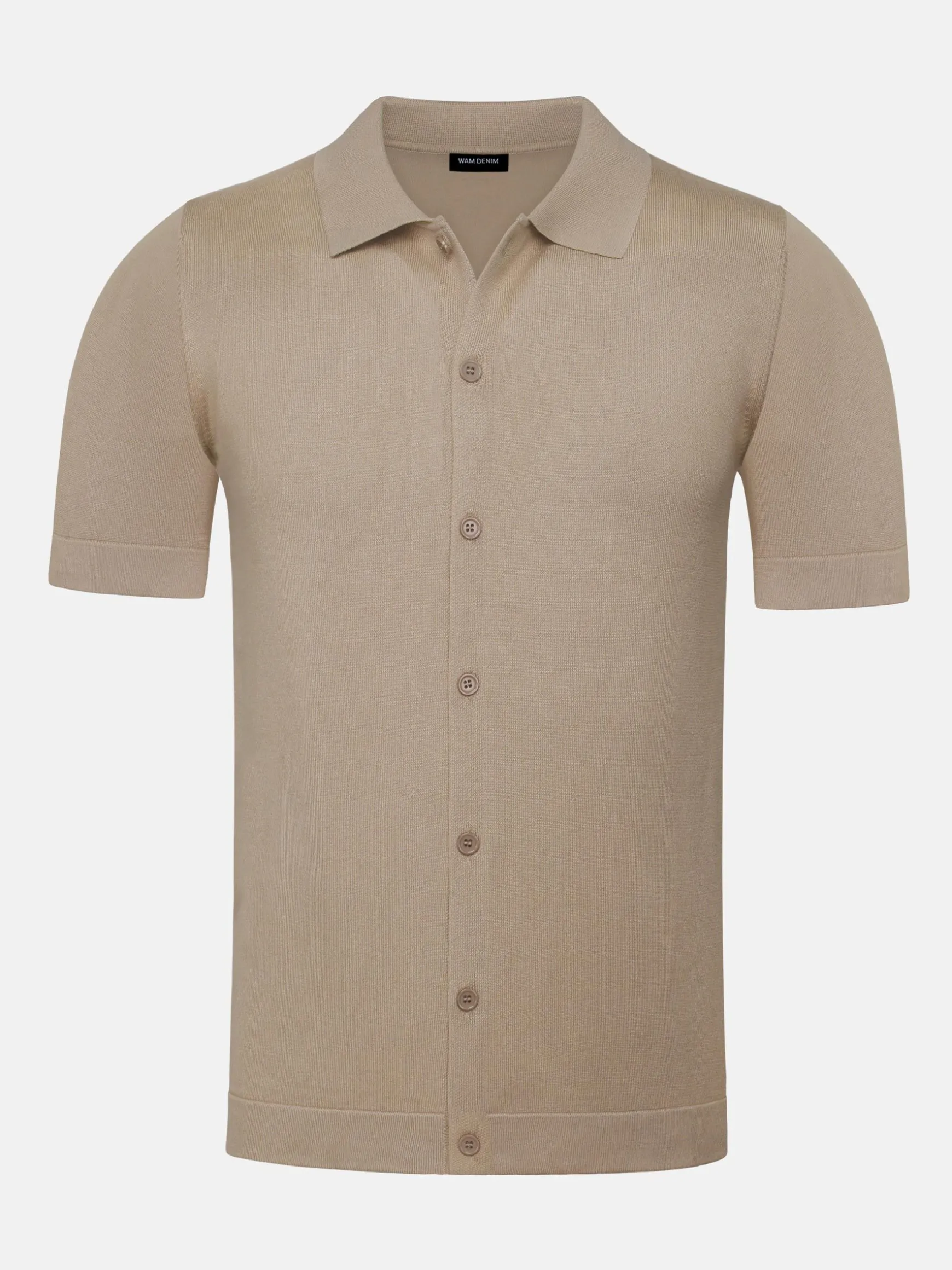 WAM DENIM Polo's*James Full Button-Down Beige Polo