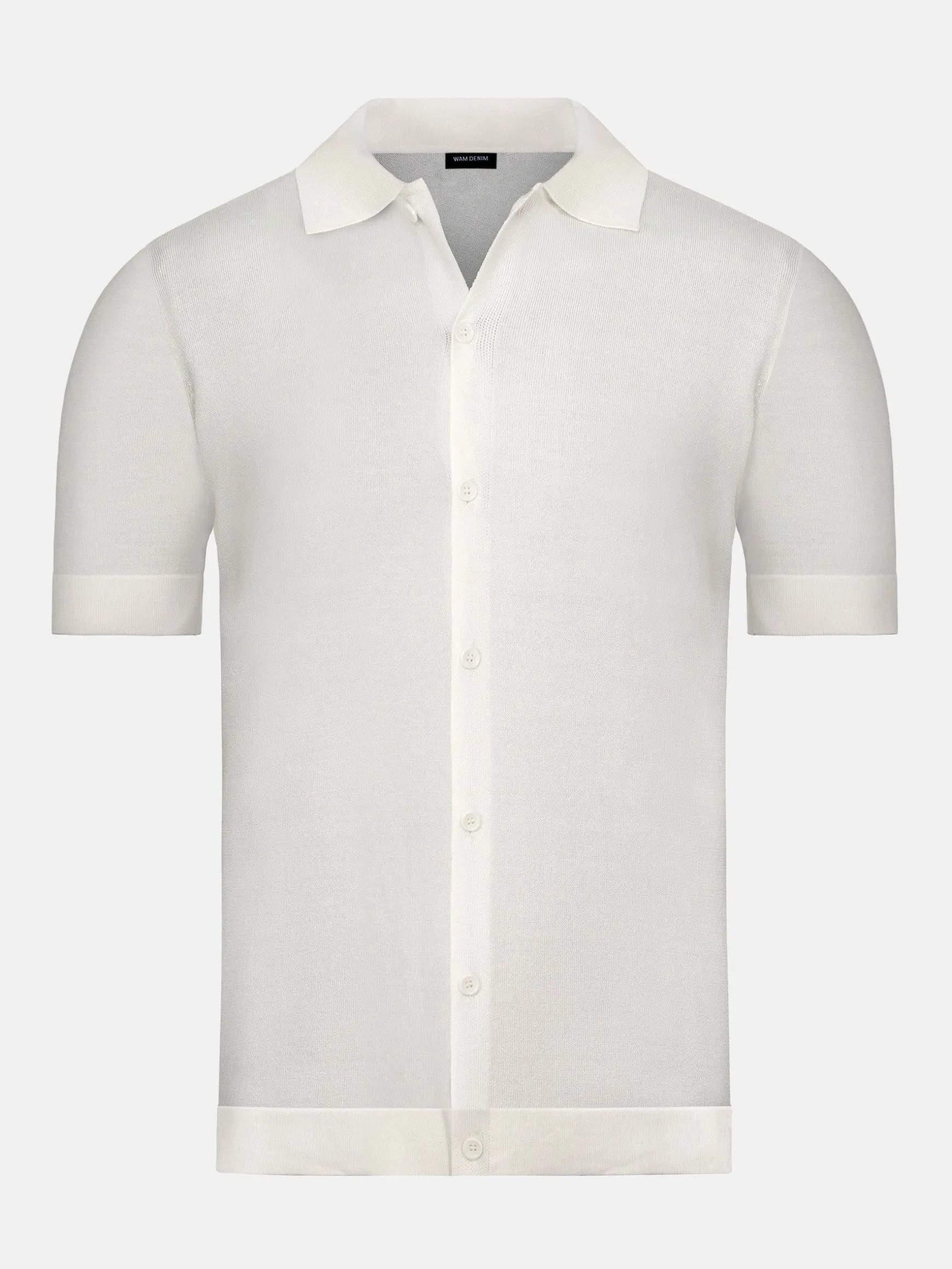 WAM DENIM Polo's*James Full Button-Down White Polo