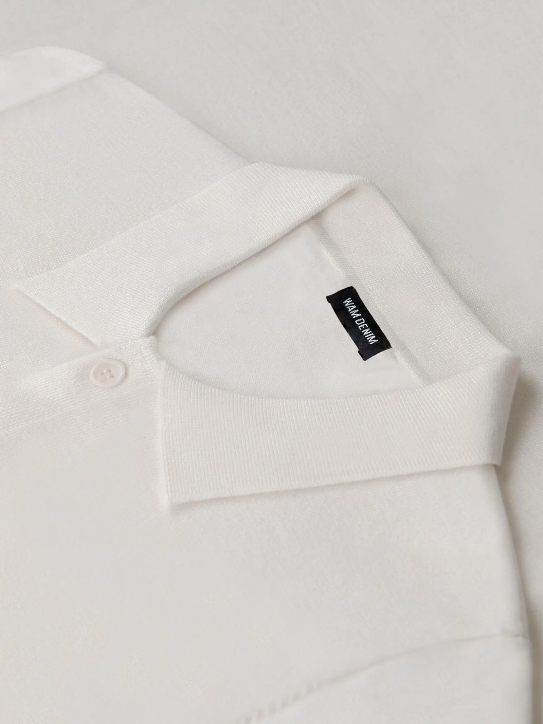 WAM DENIM Polo's*James Full Button-Down White Polo
