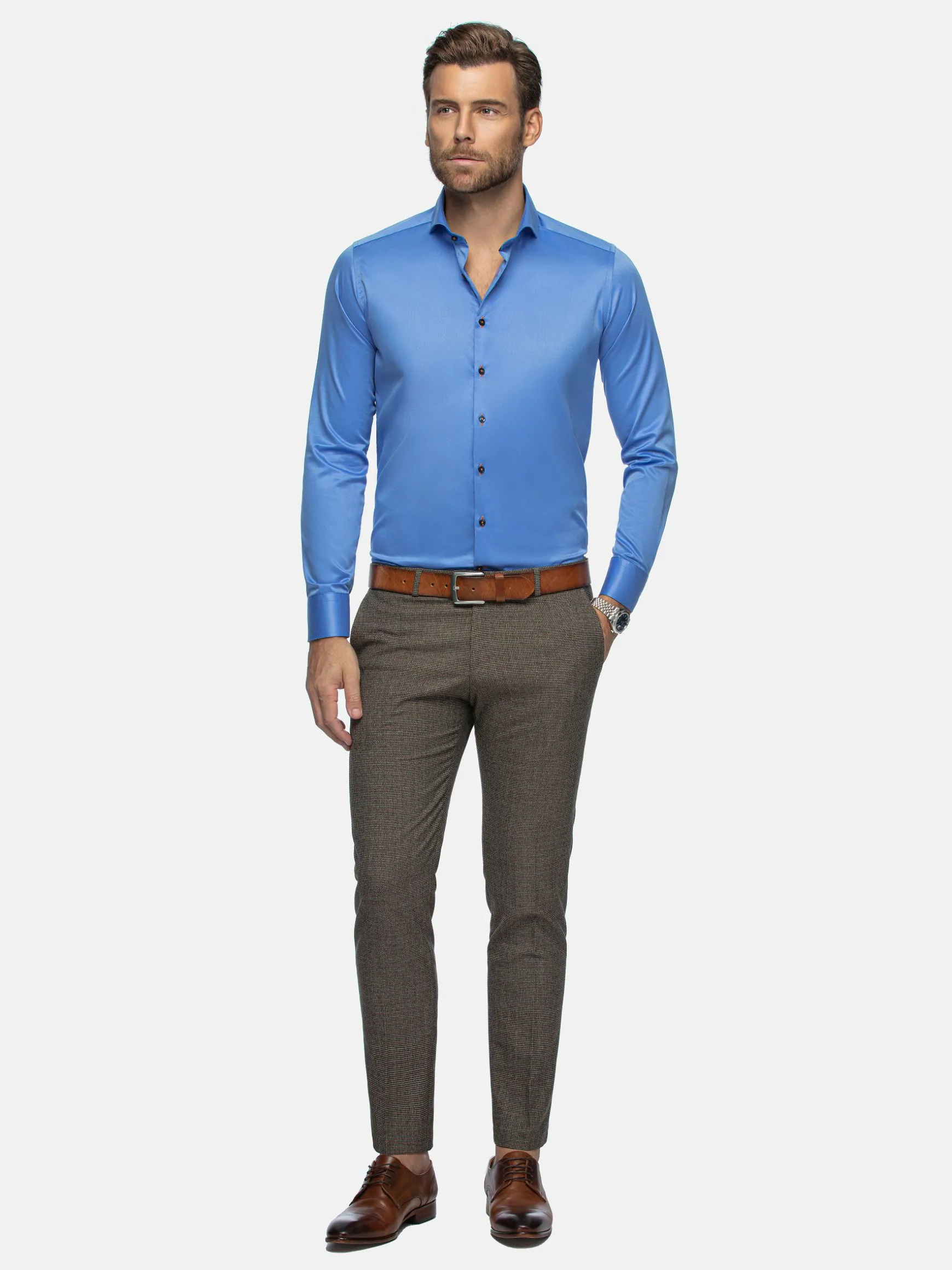 WAM DENIM Overhemd Lange Mouwen*Karls Blue Business Overhemd