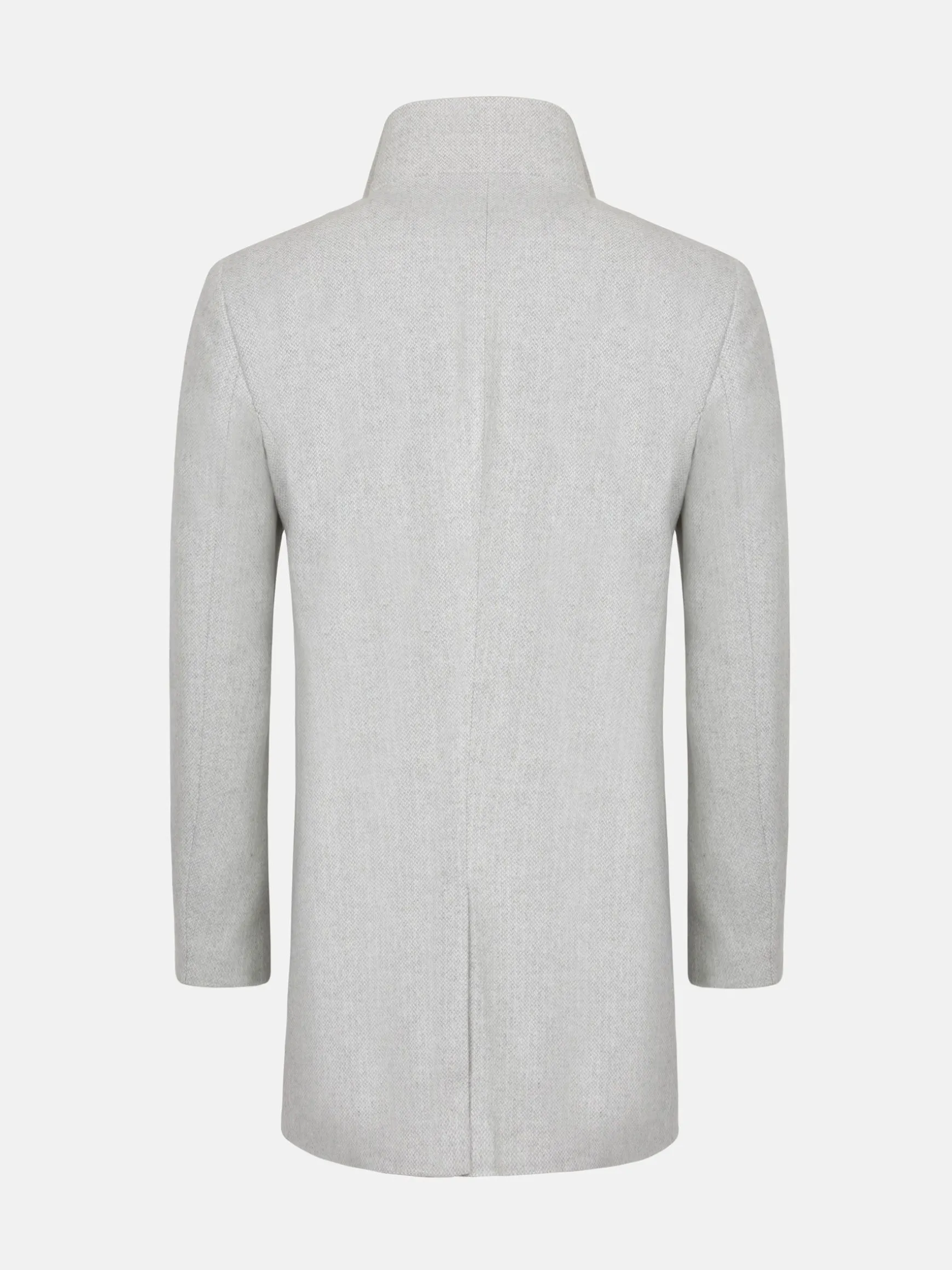 WAM DENIM Manteljassen*Kartier high Neck Light Grey Trench Coat