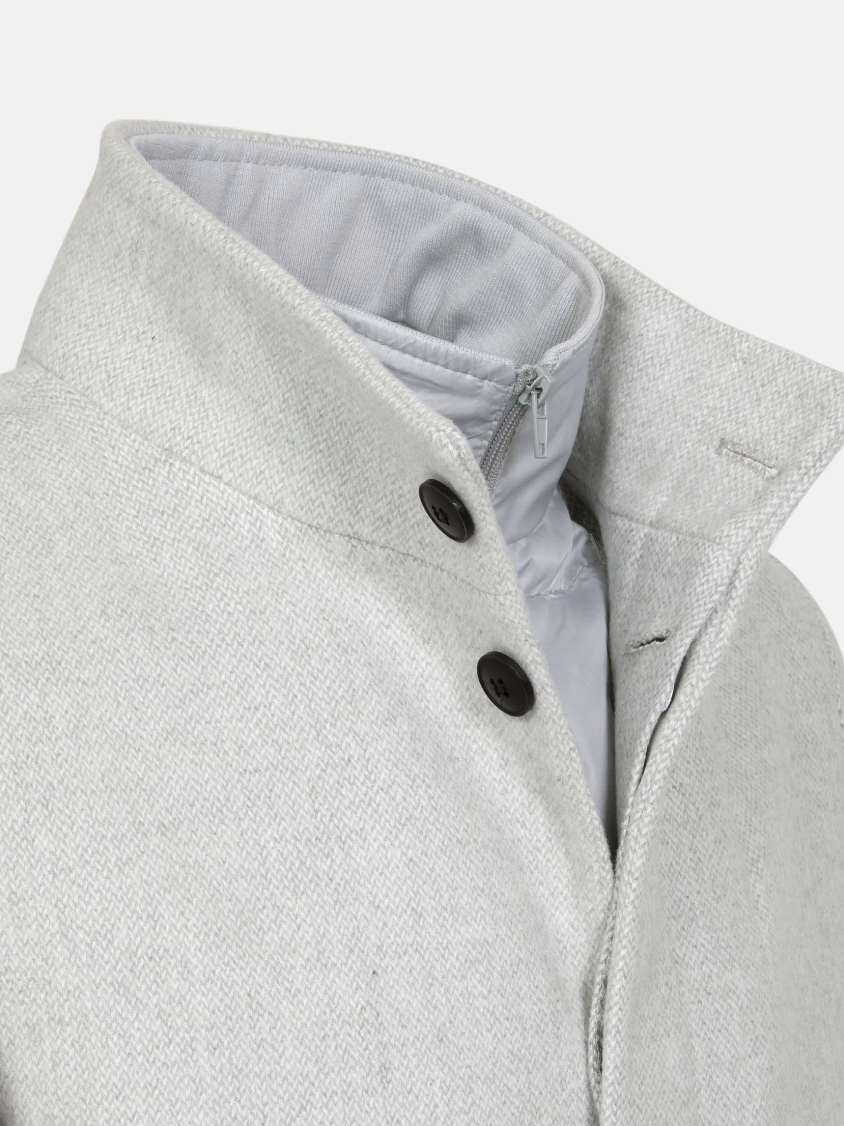 WAM DENIM Manteljassen*Kartier high Neck Light Grey Trench Coat