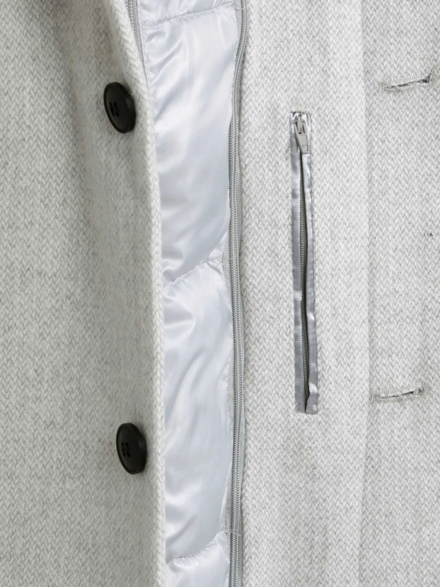 WAM DENIM Manteljassen*Kartier high Neck Light Grey Trench Coat