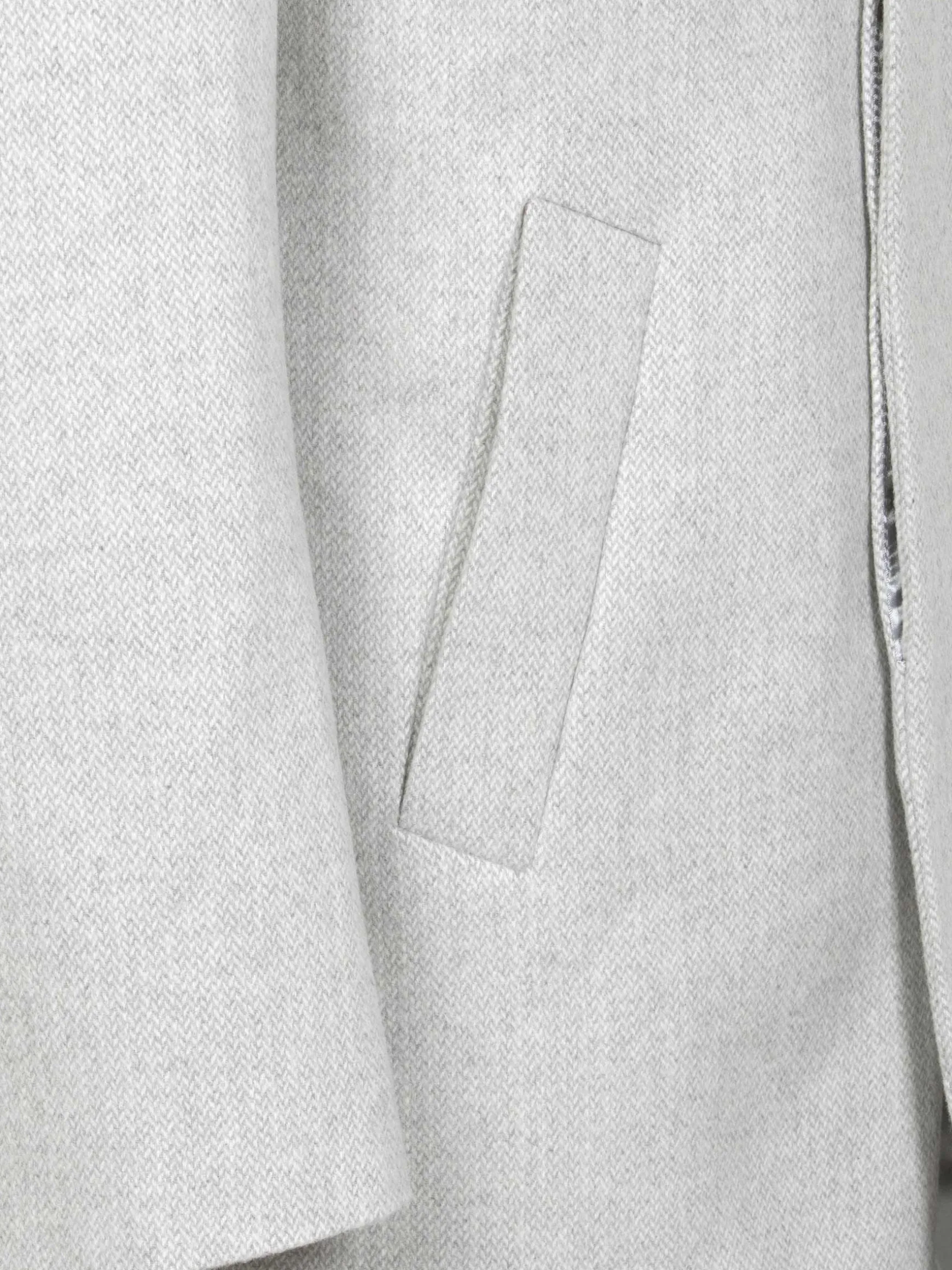 WAM DENIM Manteljassen*Kartier high Neck Light Grey Trench Coat