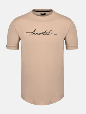 WAM DENIM T-Shirts*Khaza Slim Fit Beige T-Shirt