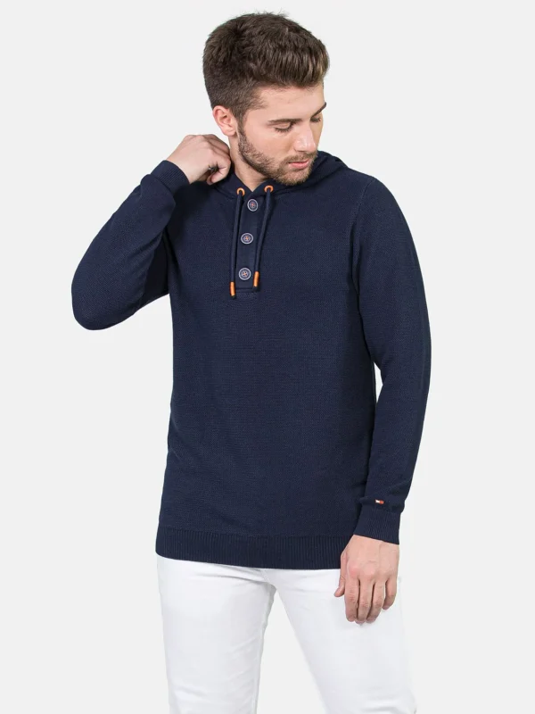 WAM DENIM Sweaters & Vesten*La Sarraz Hoodie Navy Sweater