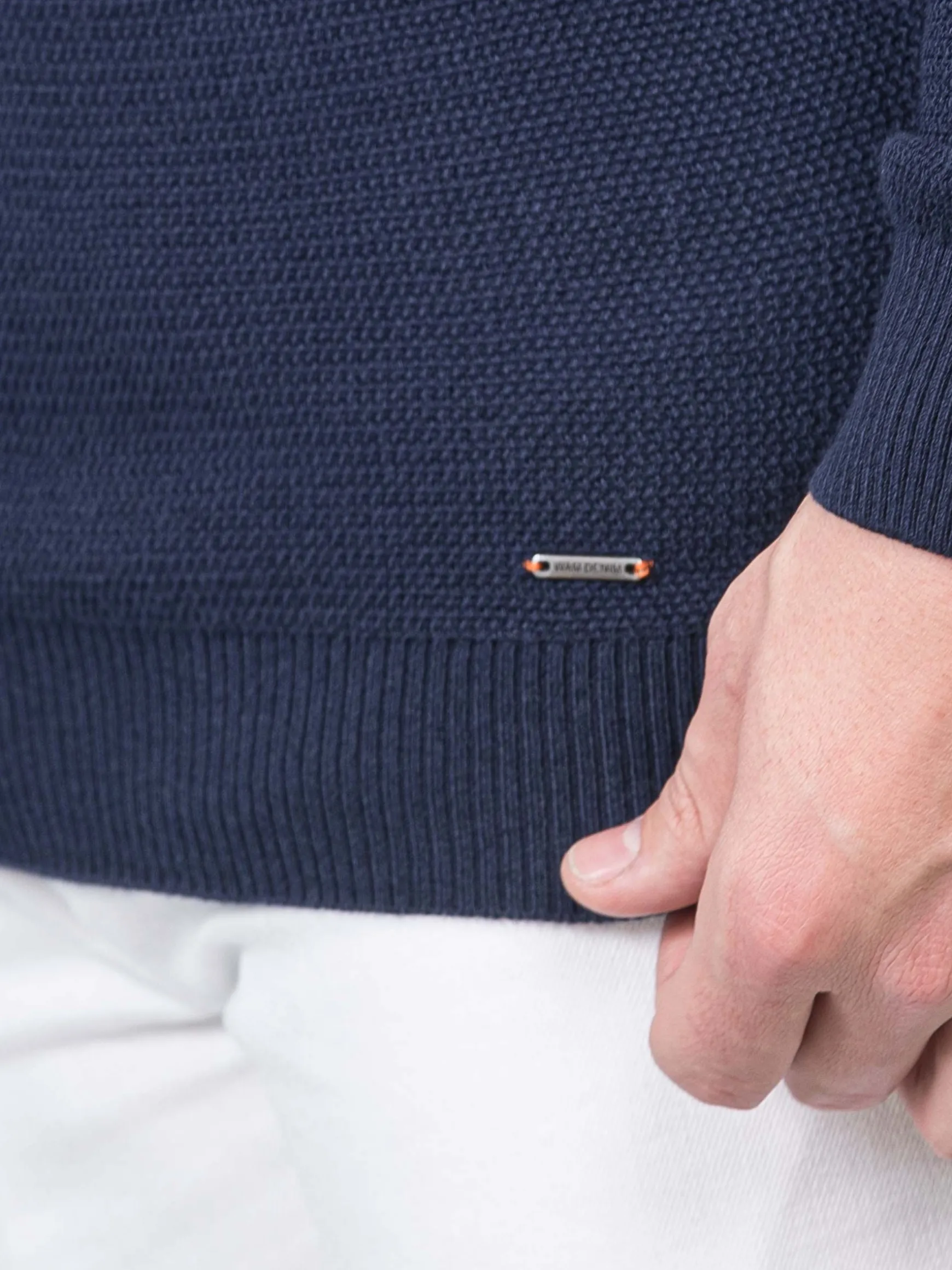 WAM DENIM Sweaters & Vesten*La Sarraz Hoodie Navy Sweater