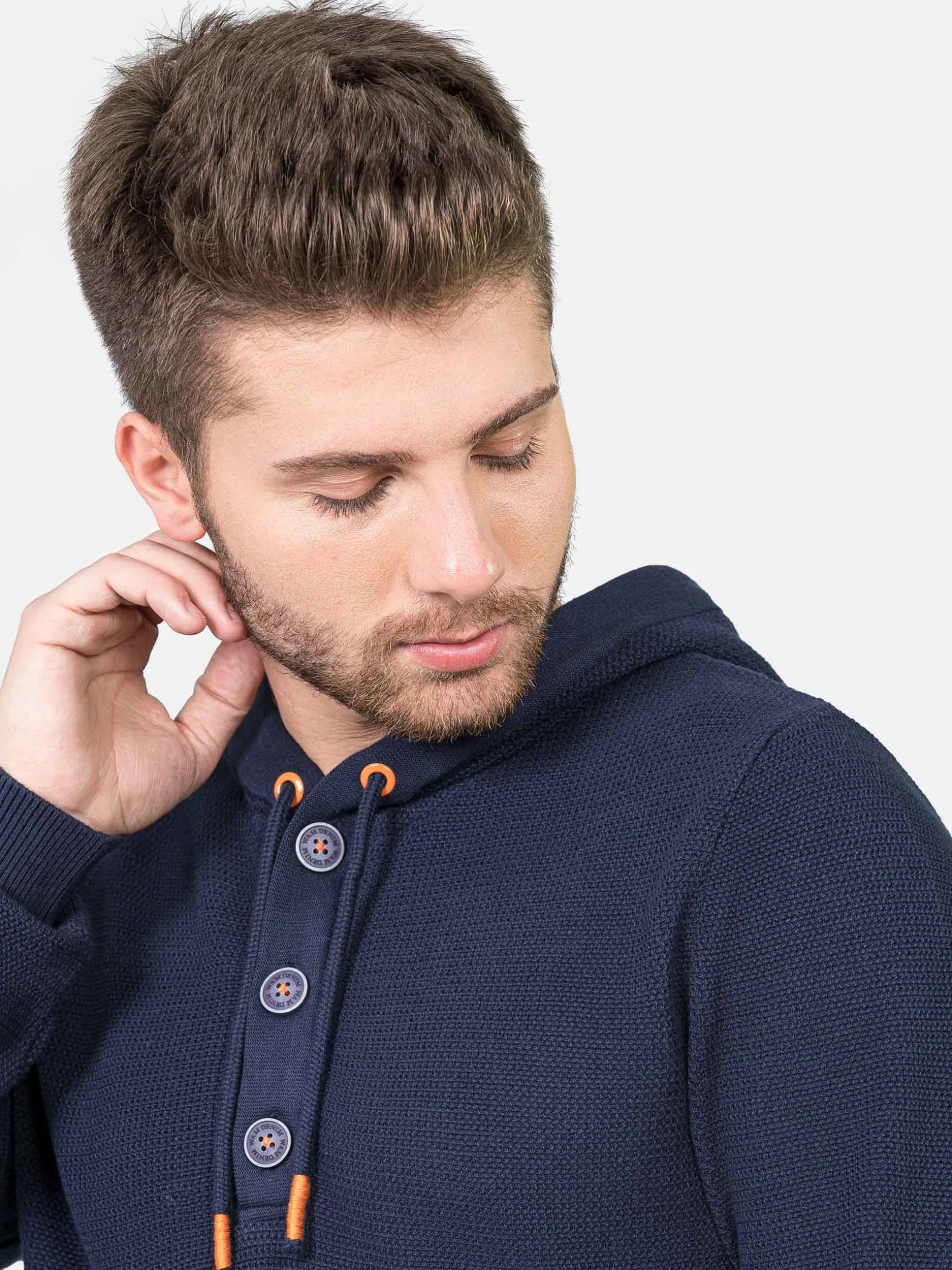 WAM DENIM Sweaters & Vesten*La Sarraz Hoodie Navy Sweater