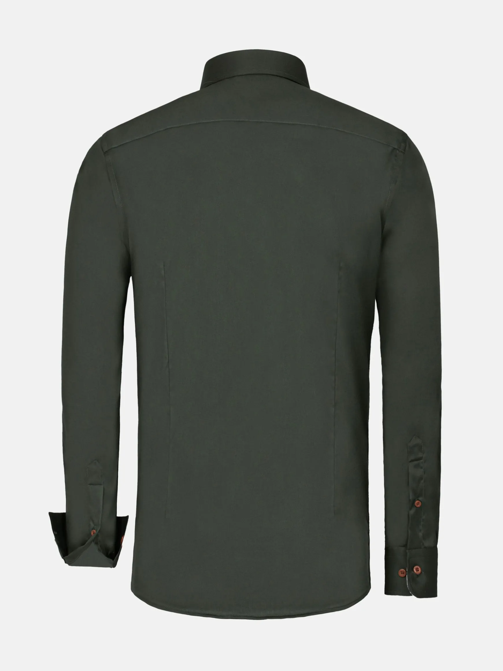 WAM DENIM Overhemd Lange Mouwen*Lance Solid Dark Green Overhemd Lange Mouw