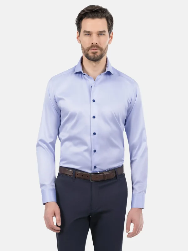 WAM DENIM Overhemd Lange Mouwen*Lance Solid Light Blue Overhemd Lange Mouw