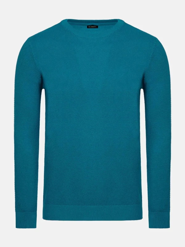 WAM DENIM Truien & Pullovers*Larry Petrol Cotton Pullover